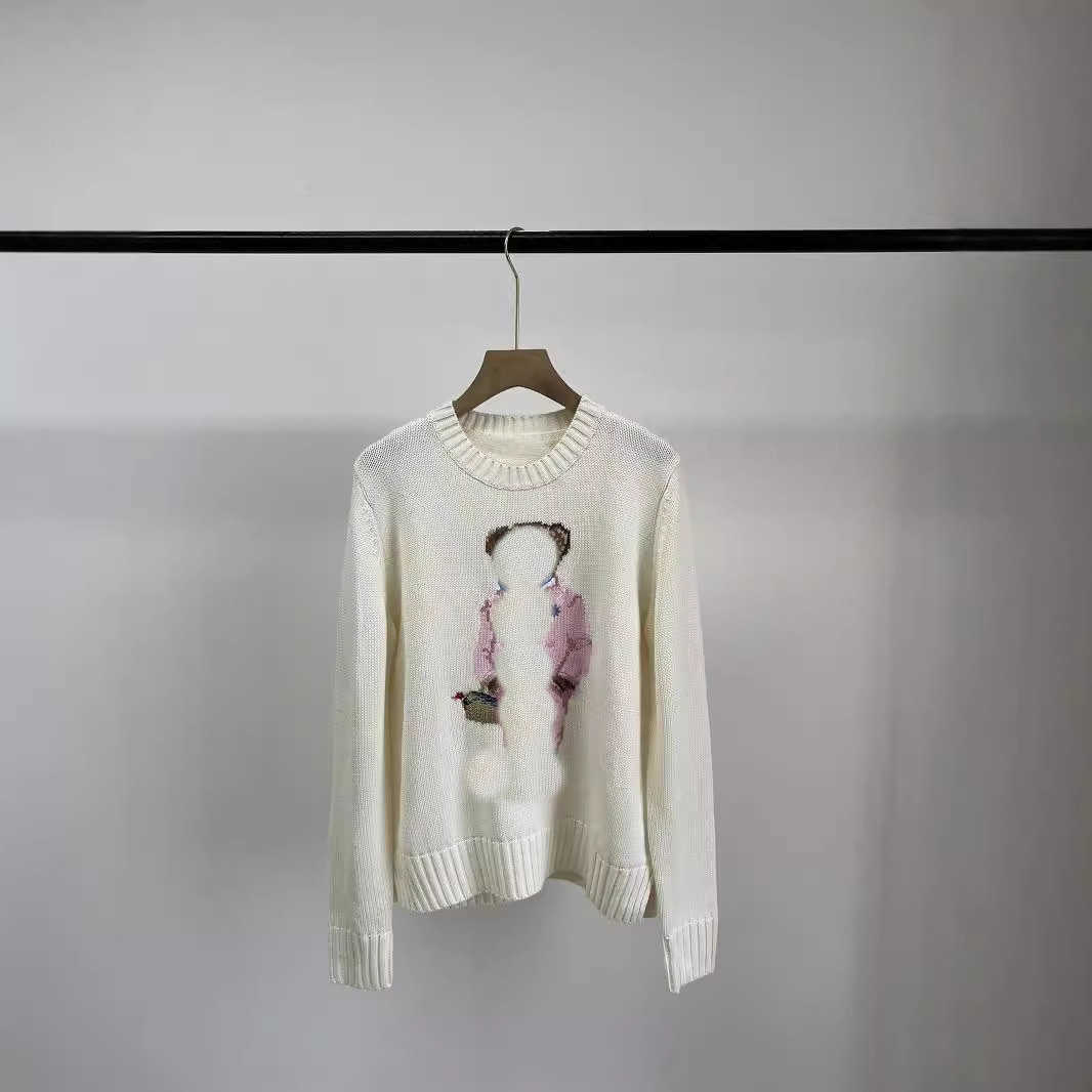 Knitwear autumn/winter cotton cartoon crew neck all-match sweater for men and women J241129
