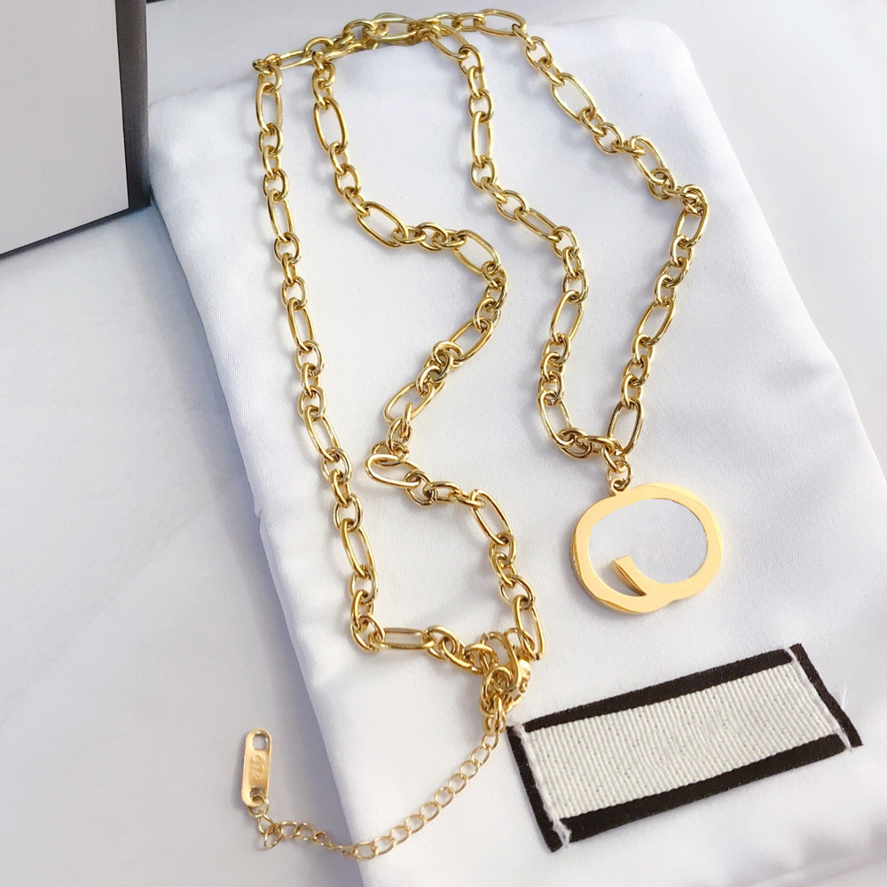 Gold-plated Sier Designer Necklace Pendant High Quality Stainless Steel Letter Mens Womens k Chains Choker Crystal Jewelry Christmas Gifts