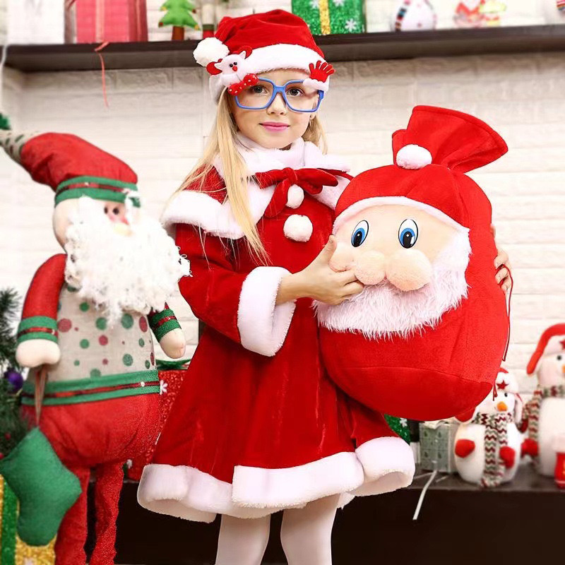 2025 new New Gift Gold Veet Smig Face Santa Claus Christmas Decorations Backpack Bag zhanyishengli