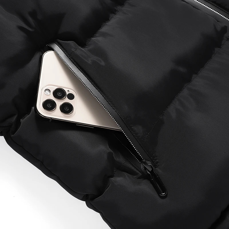 Mens Sweatwear Autum Warm Coats for Men Thickened Stand Collar Down Vest Oversized Winter Puffer Sleeveless Zipper Coat 241129