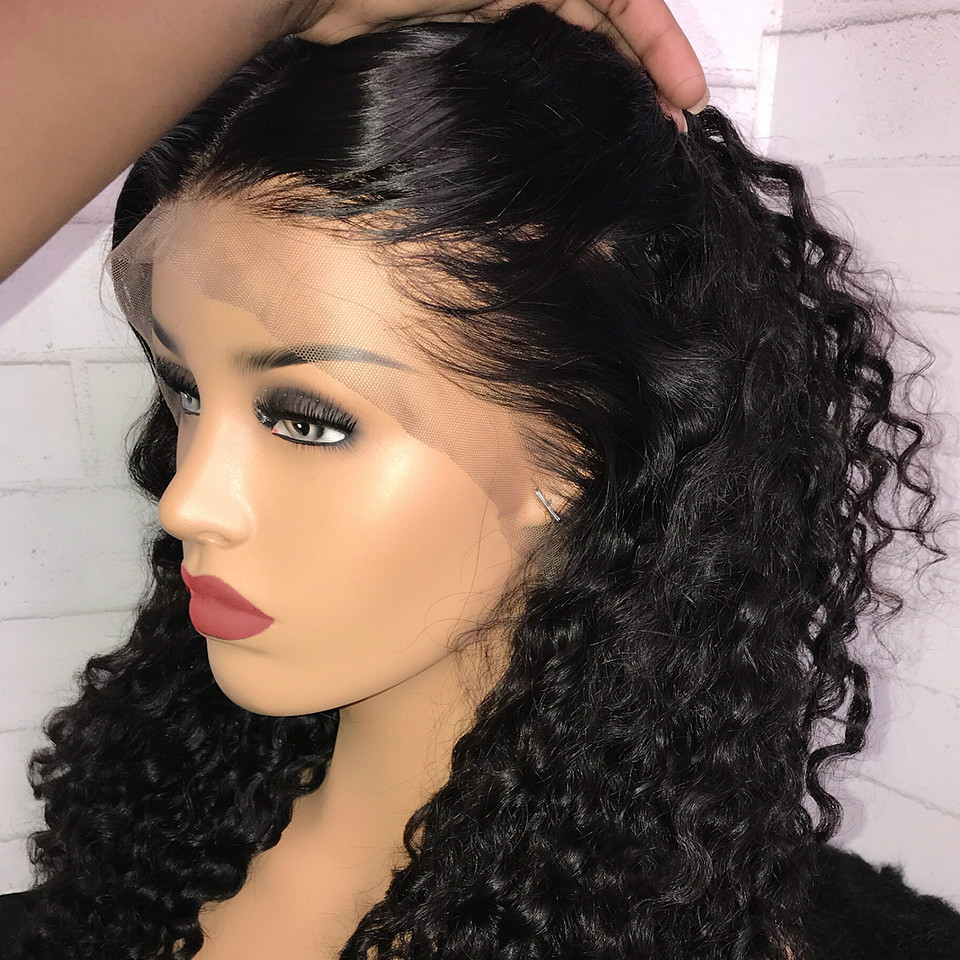 Human Hair 26inch Kinky Curly Lace Front Long Curly Wig Human Hair Wigs for Black Women Malaysian 150% Density Remy Wigs Seamless