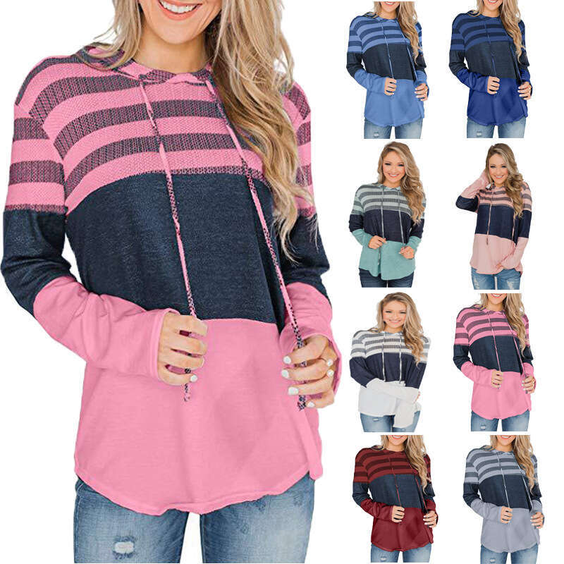 Autumn European And American New Top Loose Design Hoodie Pullover Long Sleeved Contrasting Color Guard Trendy Clothing Fashionable Casual Temperament 
