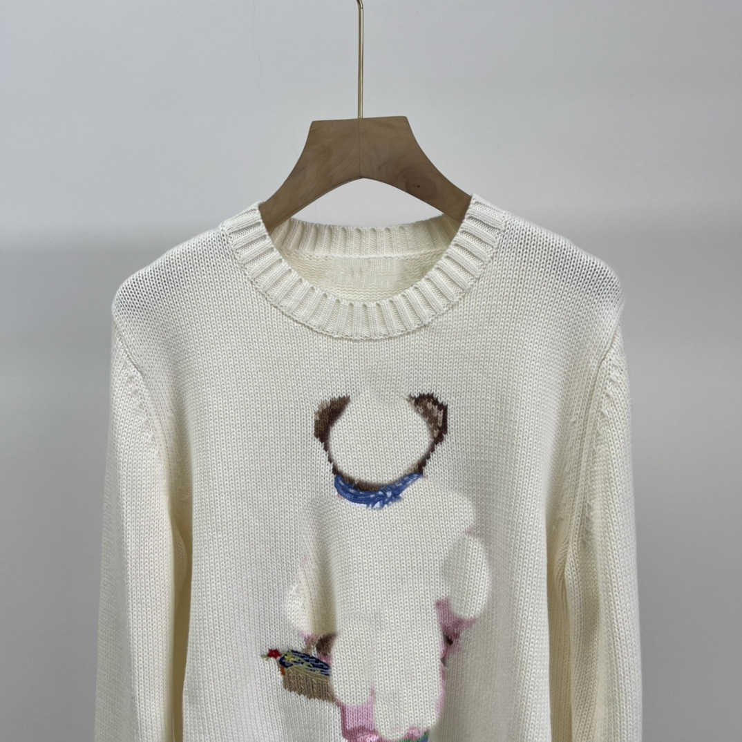 Knitwear autumn/winter cotton cartoon crew neck all-match sweater for men and women J241129