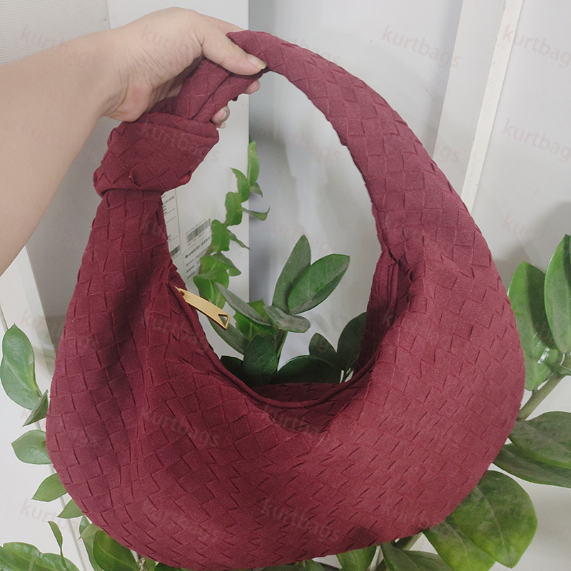 Leather Croissant Designer Women Winter Knotted Handbag Large Tote Commuting Suede Bag Clutch Shoulder Armpit Bags Handbangs CYD2411292F17