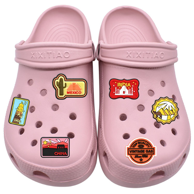 world travel shoe flowers DIY shoe part accessories pvc soft hole shoe buckle wholesale