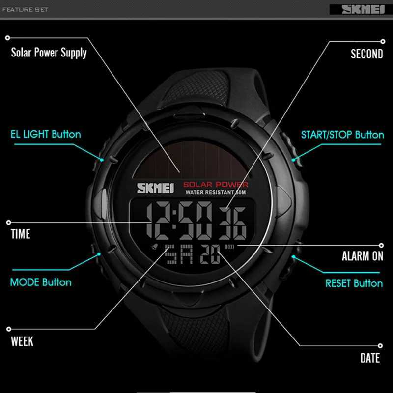 New Arrival SKMEI Mens Sports Solar Waterproof D Digital Mens Luxury Brand Ectronic Mens Wrist Relogio Mascino Z241128