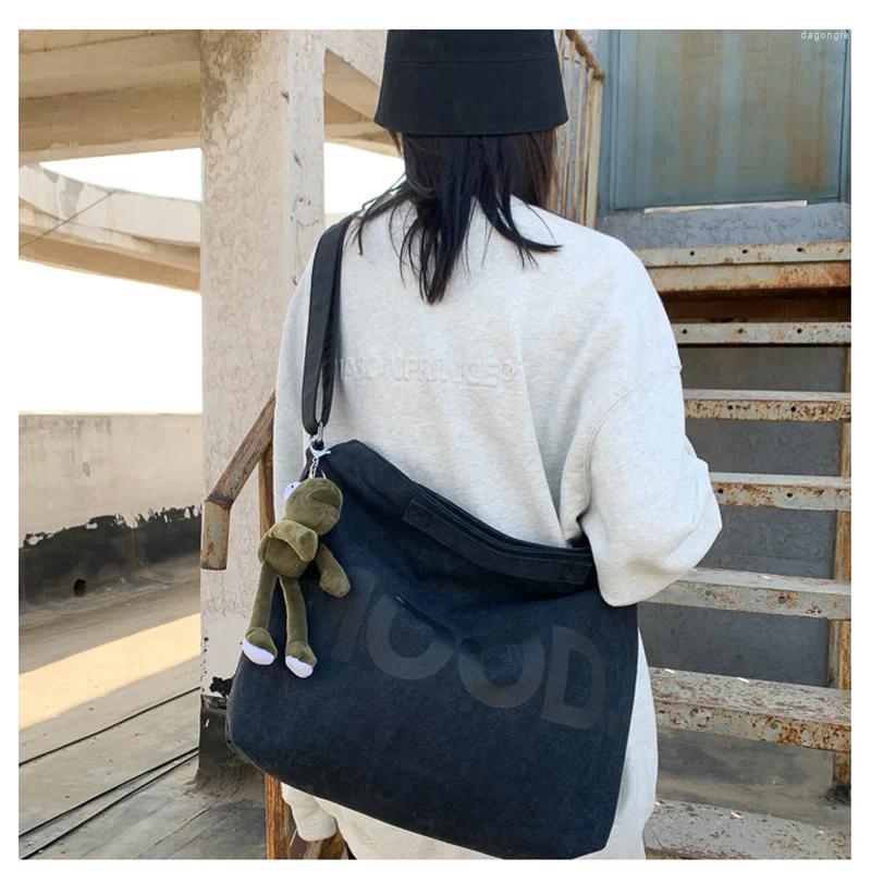 2025 NEW Evening Bags Canvas Women Messenger Bag Female Art Vintage Big Shoulder Satchels Haruku Fashion Hip Hop Large Student Crossbody School zhanyi