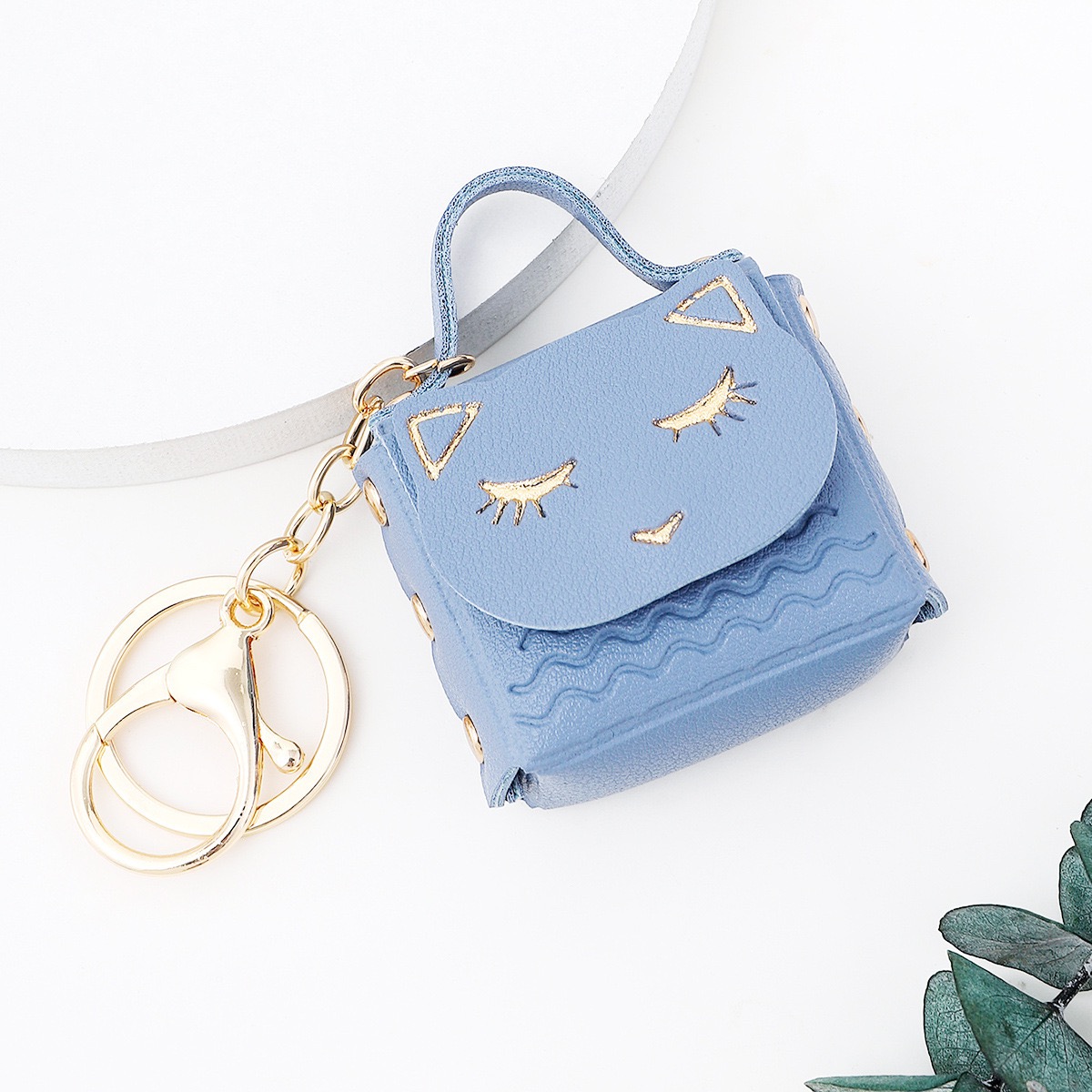 Cat Head New Zero Wallet Trendy Car Bag Couple Keychain Small Pendant