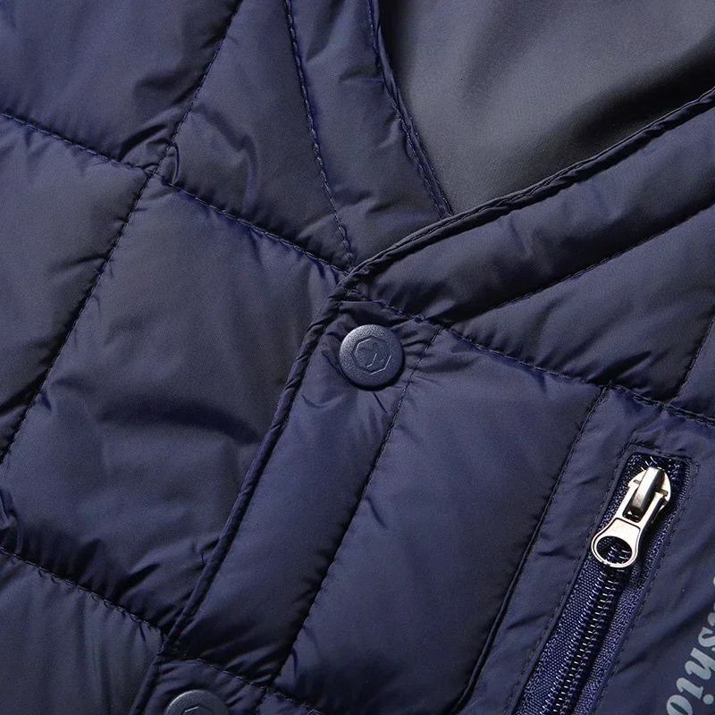 Lightweight Duck Down Warm Vest for Men Winter Vneck Sleeveless Jacket Male Button Coat Fashion Casual Waistcoat 241129