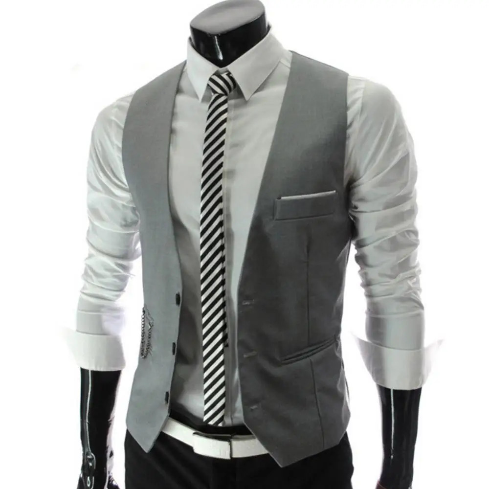 Arrival Dress Vests For Men Vest Slim Fit Mens Suit Male Waistcoat Gilet Homme Casual Sleeveless Formal Business Jacket 241129