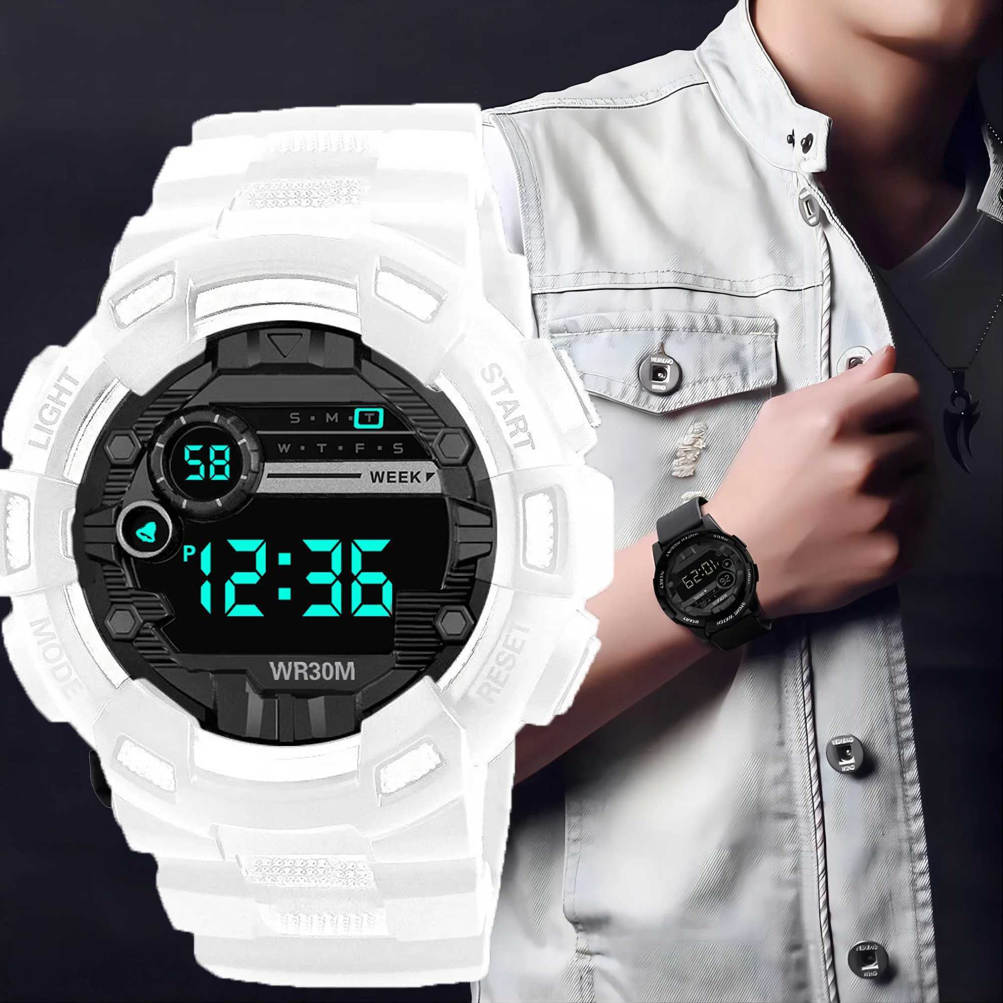 New Arrival YIKAZE Y04 Mens Sports Simp Sty Luminous Date Mens Digital Waterproof Intelligent d Electronics Z241128