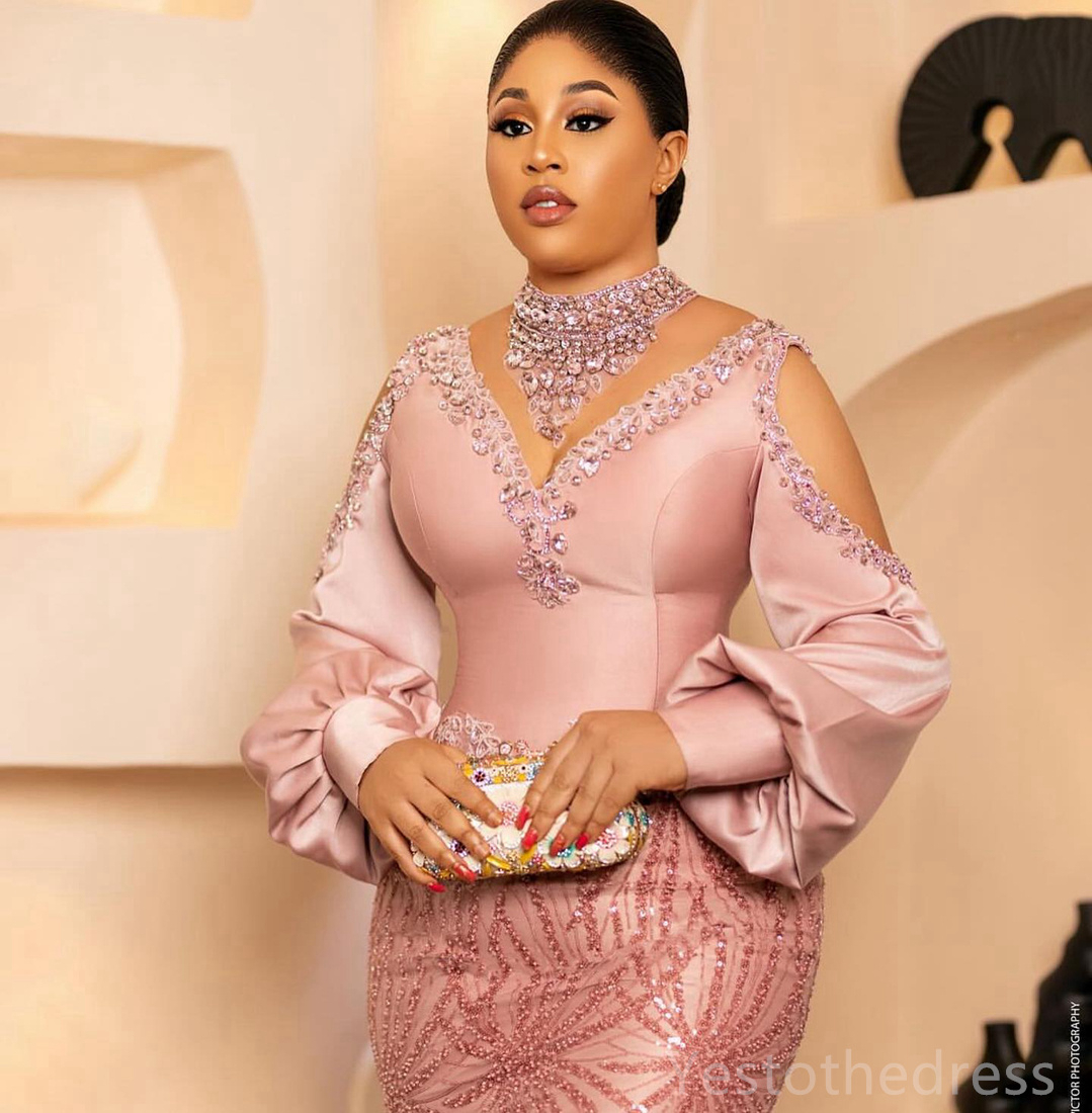 R&W 2024 Plus Size Prom Dresses for Black Women Illusion Promdress V Neck Beaded Lace Rhie Decorated Birthday Party Dress Second Reception Gowns Engag