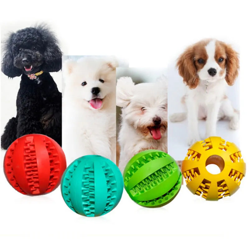 Rubber Chew Ball Dog Toys Training Toy Toothbrush Chews Food Balls Pet Product