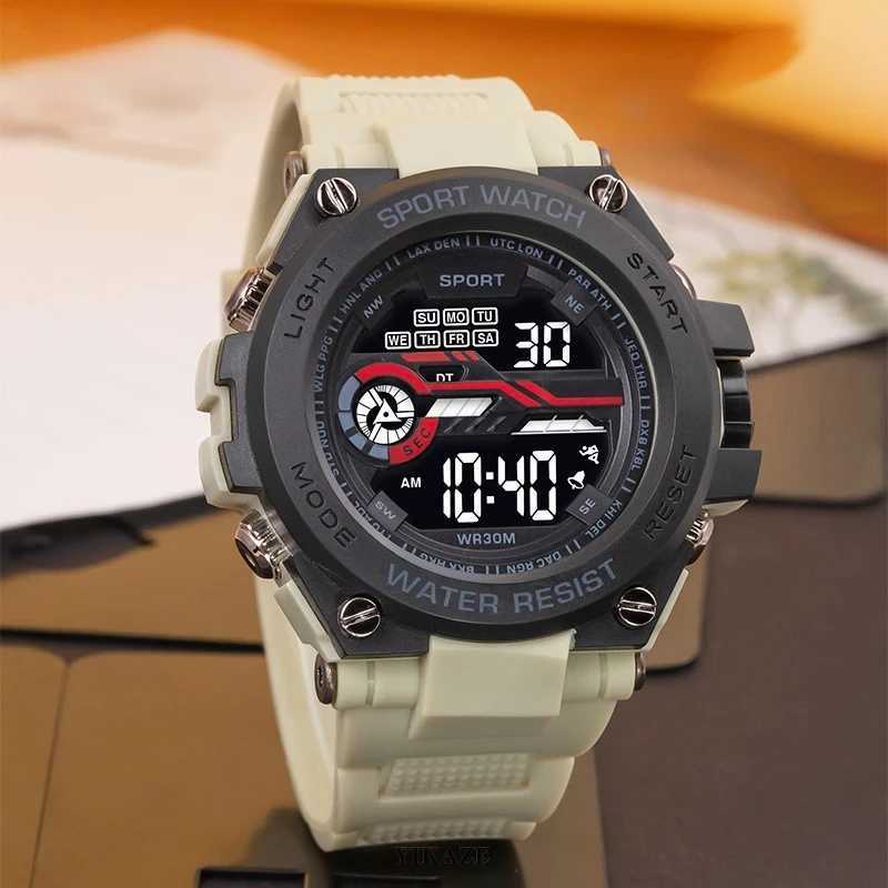 Mens waterproof sports Mtifunction Ectronic shock-absorbing wristband M241128