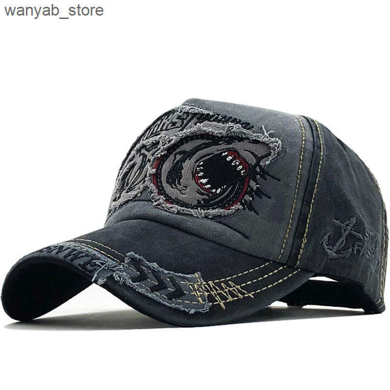 Ball Caps New cotton mens baseball cap womens snapshot cap shark embryo bone cap gorras casual mens baseball cap L240910