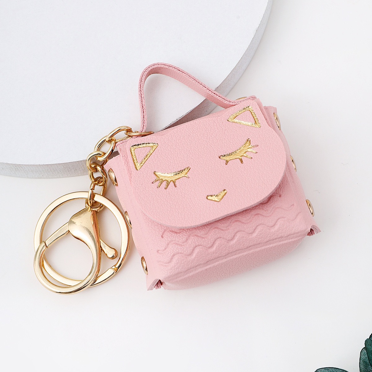 Cat Head New Zero Wallet Trendy Car Bag Couple Keychain Small Pendant