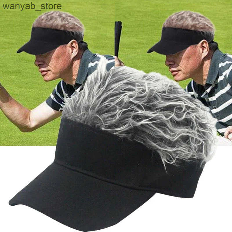 Ball Caps Baseball cap with pointed hair baseball cap with pointed wig mens casual and fun sun hat adjustable sun eye L240910