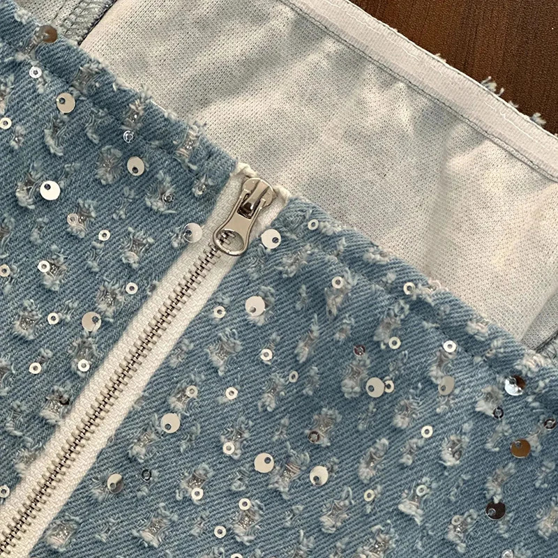 Laxsesu Sequined Pants Set Fashion Sleeveless Sexy Tank Top 2024 Straight Chic Female High Waist Twopiece 241129