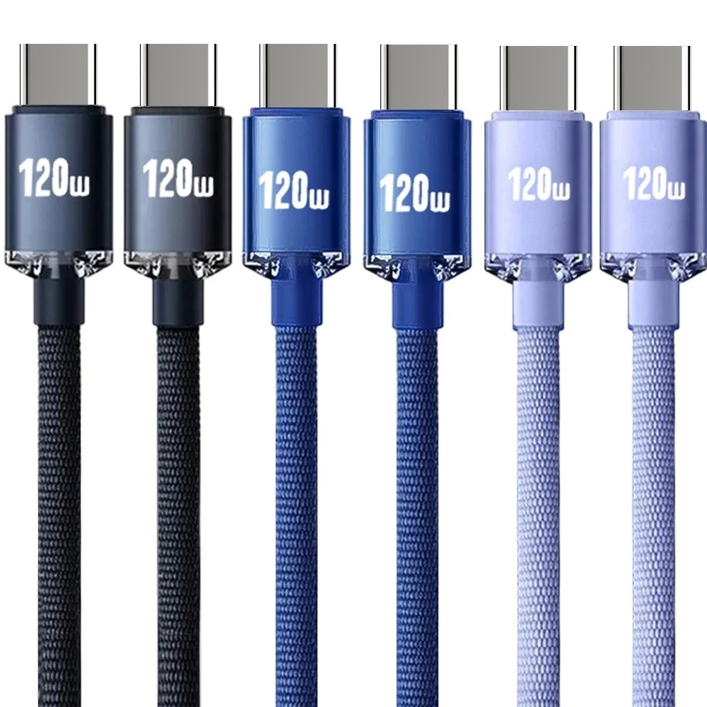 Super Fast Quick Charging 6A 120W USB C to USB-C PD Cable 1m 1.5M 2M Type c Cables For Samsung S10 S20 S23 S24 Htc LG Android phone 15/15promax
