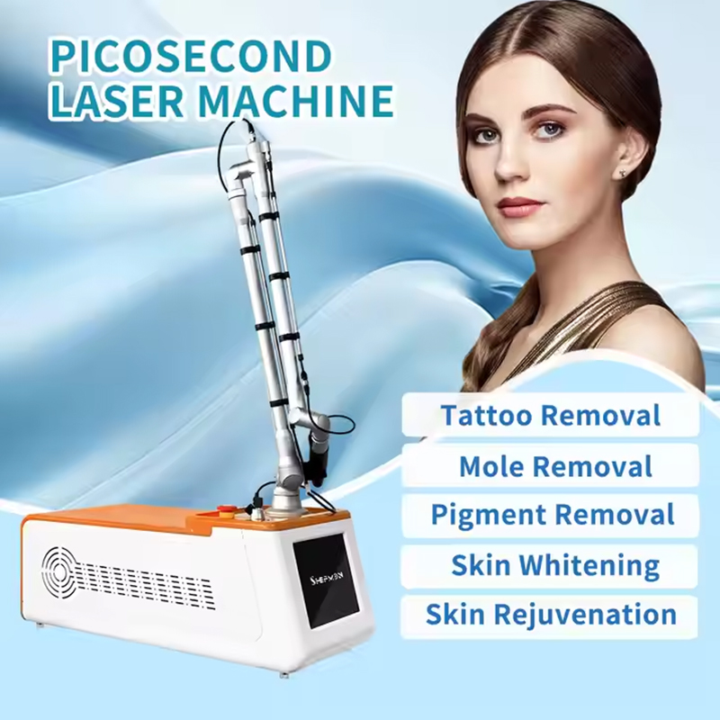 3 wavelengths ND YAG Spots Acne Reduction 755 1064 532nm picosecond q switched laser tattoo removal machine