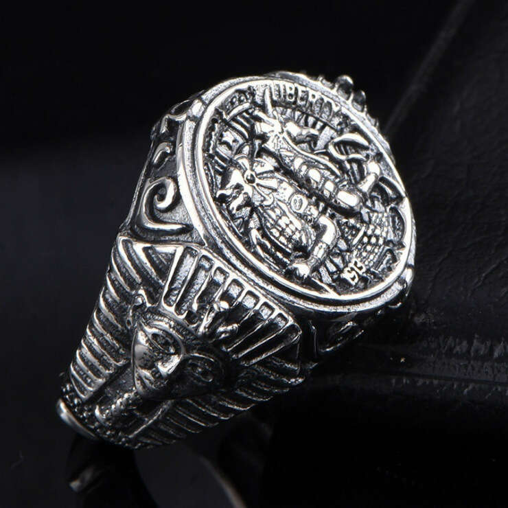 Hecheng New Horus Anubis Wanderer Ancient Egyptian Personalized Men's Ring