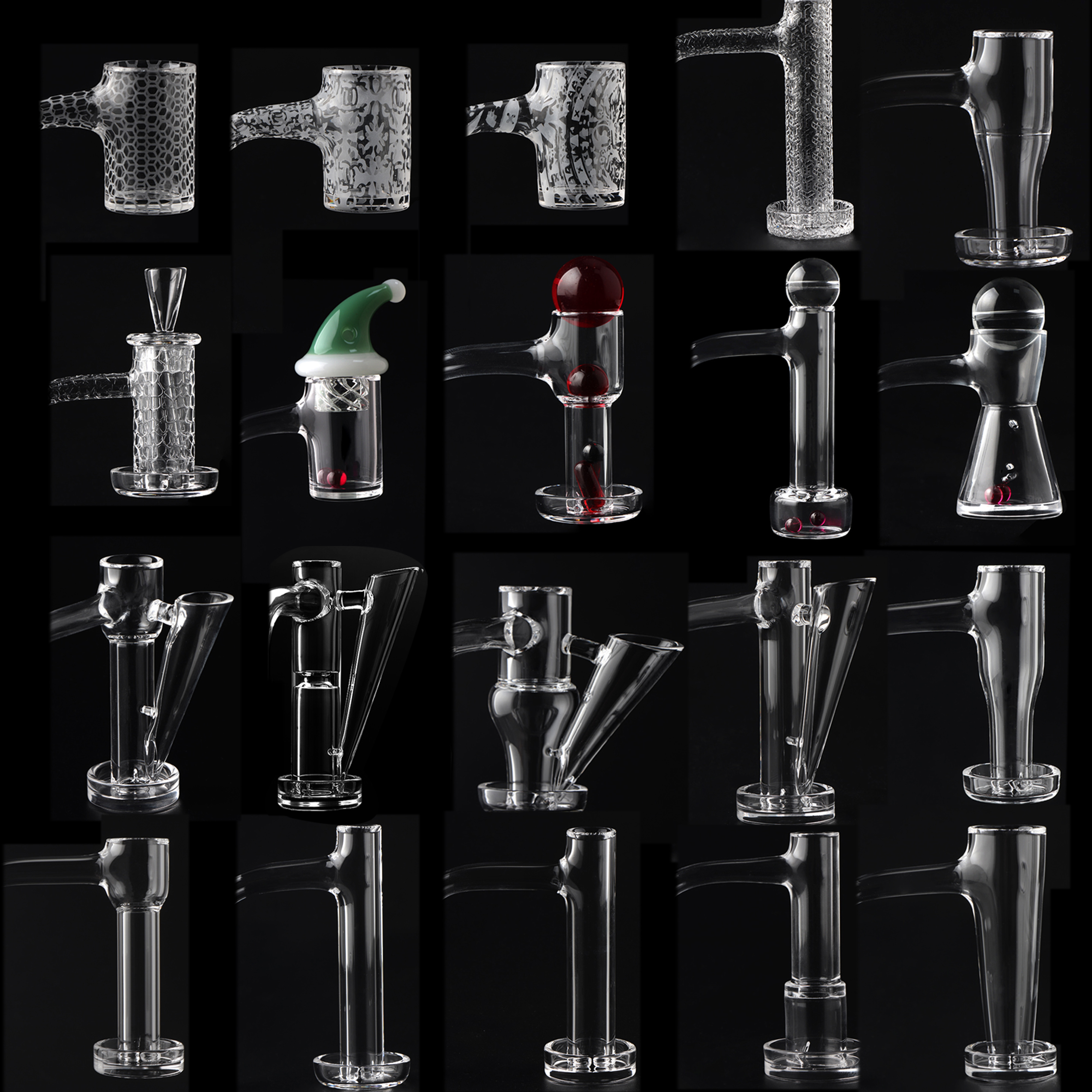 Full Weld Beveled Edge Terp Slurpers Control Tower Terp Slides Quartz Banger With Sandblasted 14mm 16mm 20mm 25mm OD 10mm 14mm Joint