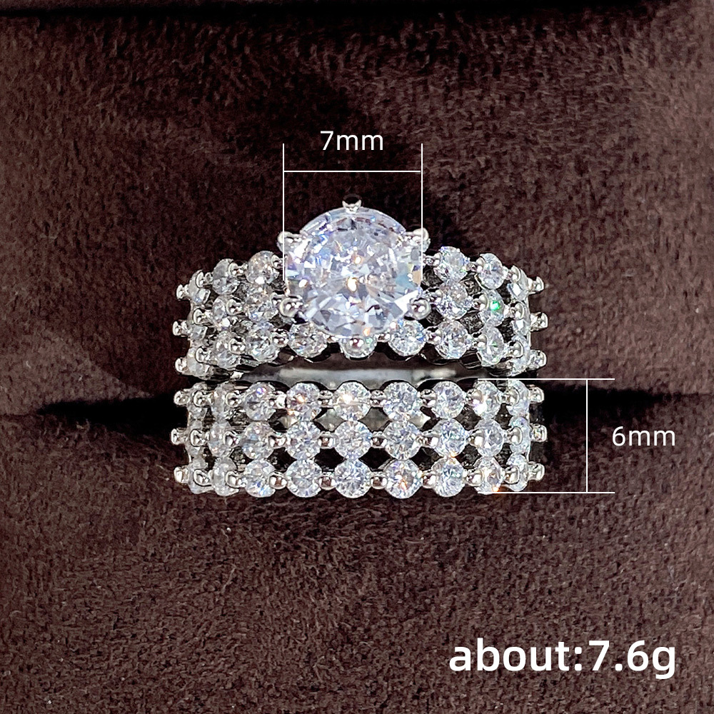 Choucong Brand Handmade Wedding Rings Luxury Jewelry 925 Sterling Silver Fill Round Cut White 5A Cubic Zircon CZ Diamond Gemstones Party Women Couple 