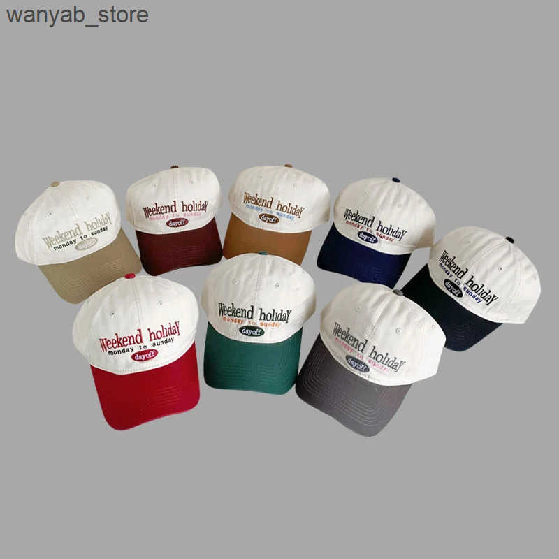 Ball Caps Retro letter embroidered baseball cap summer mens high-quality cotton adjustable casual hat hip-hop streetwear sun hat L240910