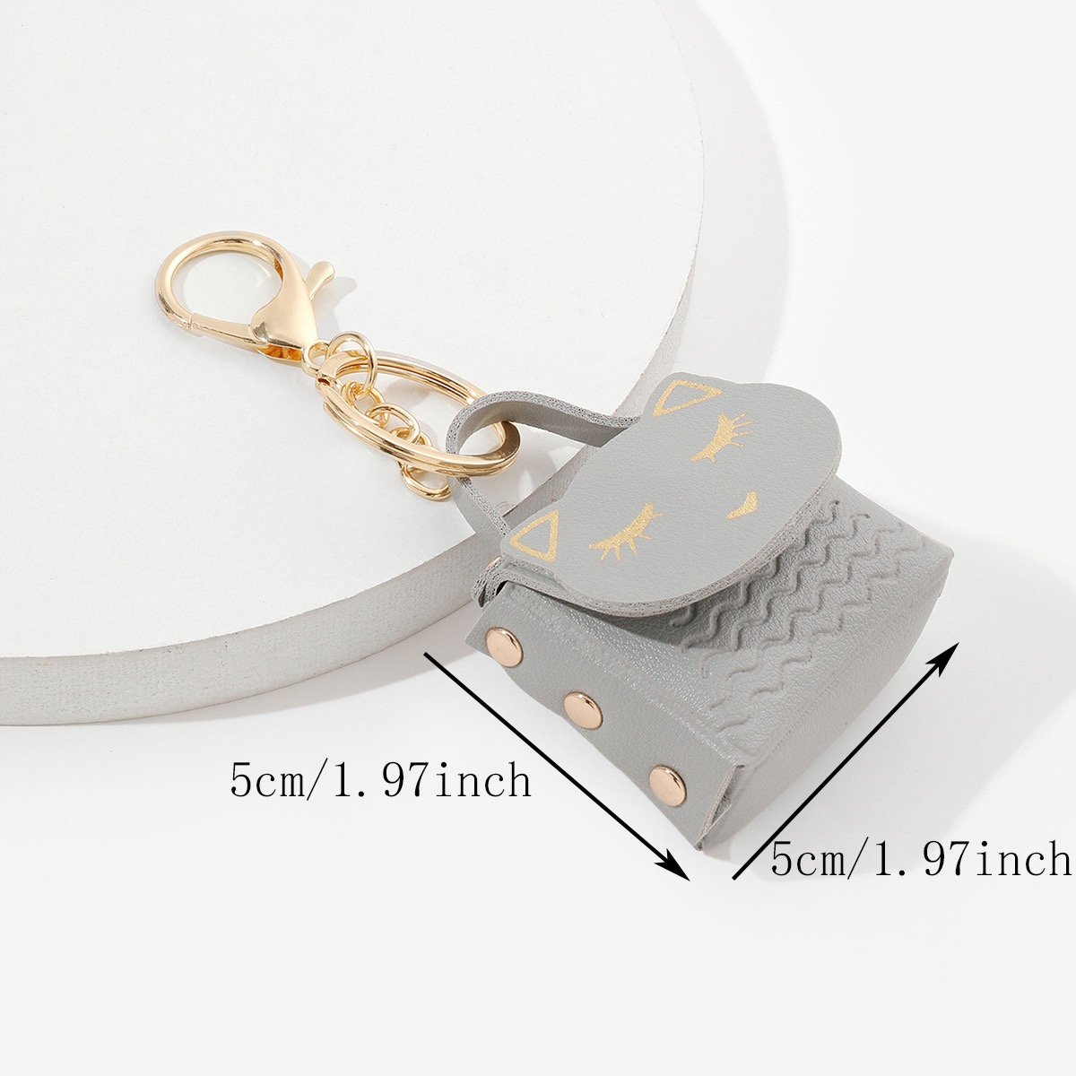 Cat Head New Zero Wallet Trendy Car Bag Couple Keychain Small Pendant