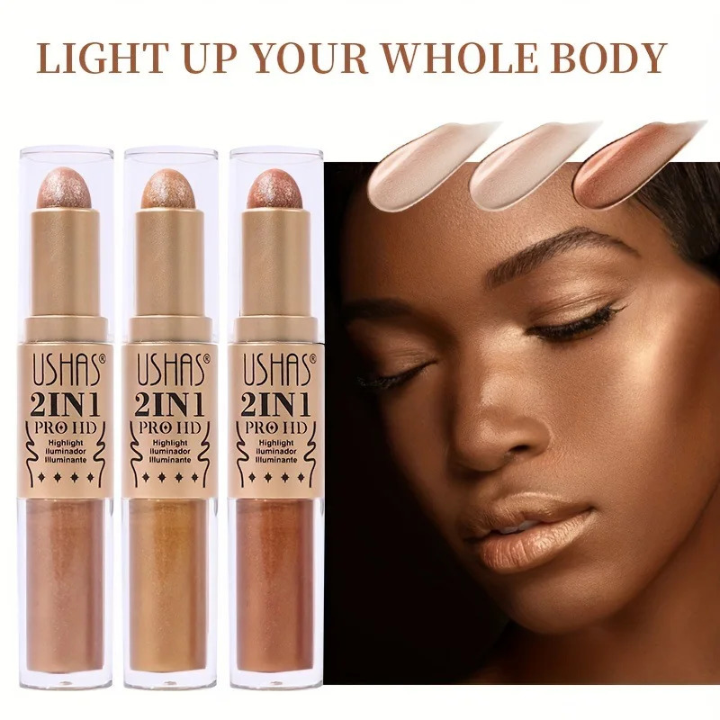 24Pcs USHAS Highlight Bronzer Contour Sticks Kit for Light Skin Face Makeup Dual Cream Contour Stick Make Up Kit for All Skin 240412