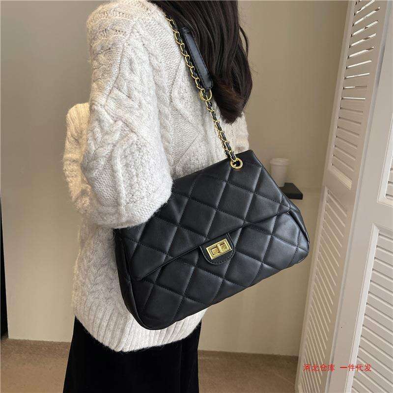 Advanced Texture Bag For Women, Large Capacity, Autumn And Winter New Fashion, Dia Grid Chain, Commuting Crossbody, Wandering B2
