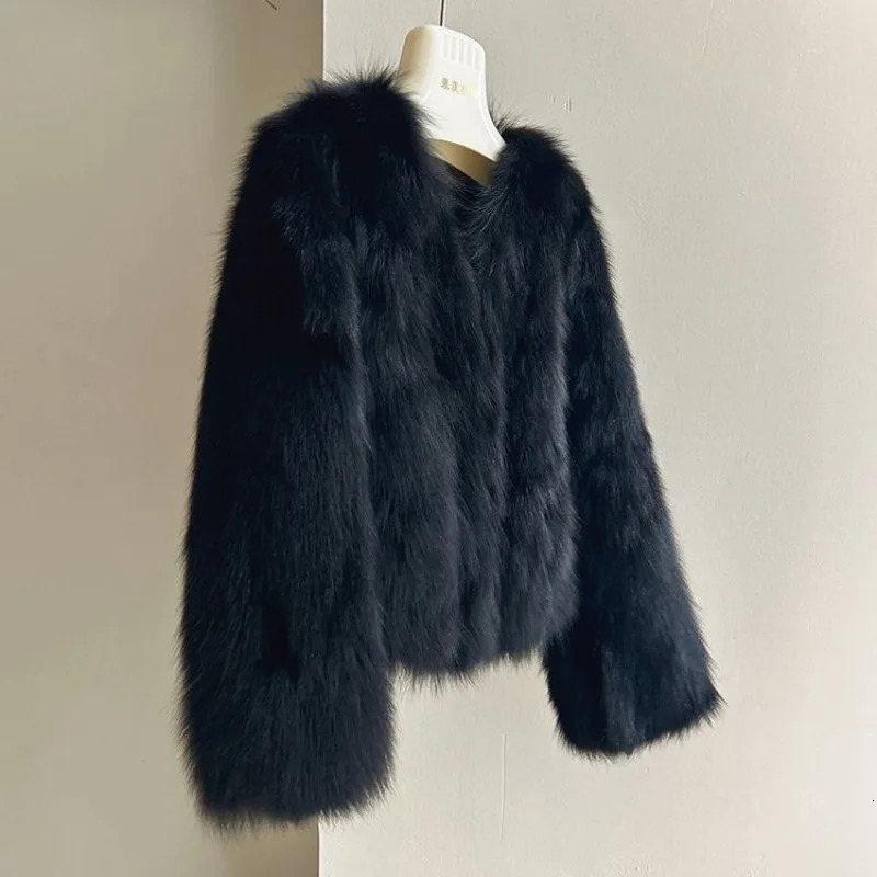 Womens Faux Fur Coat Short Jackets Long Sleeve Fluffy Lady Outwear Covered Button Women Streetwear N11071 241121Z