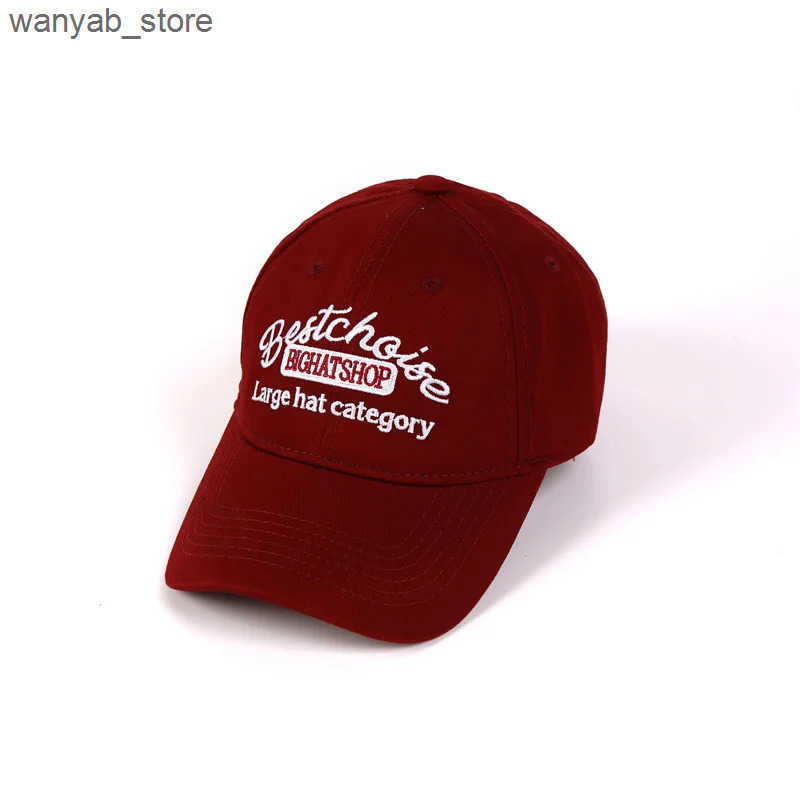 Ball Wine red printed baseball cap in the same color suitable for both men and women protection travel and leisure with cap L240910 L0910