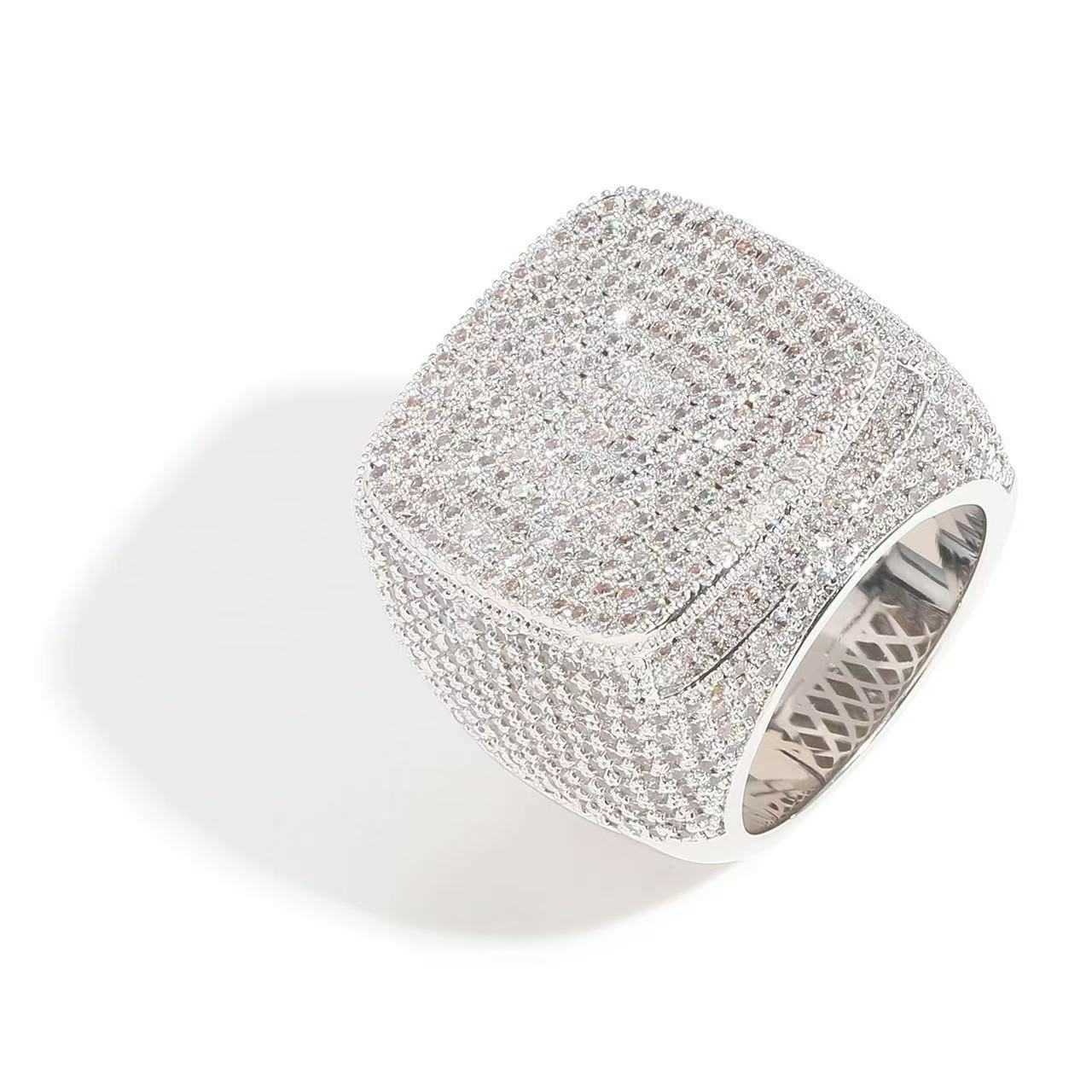 Fashion Fine Jewelry Vvs Moissanite Iced Out Rings Men Gold Plated Sterling Sier Diamond Hip Hop Ring