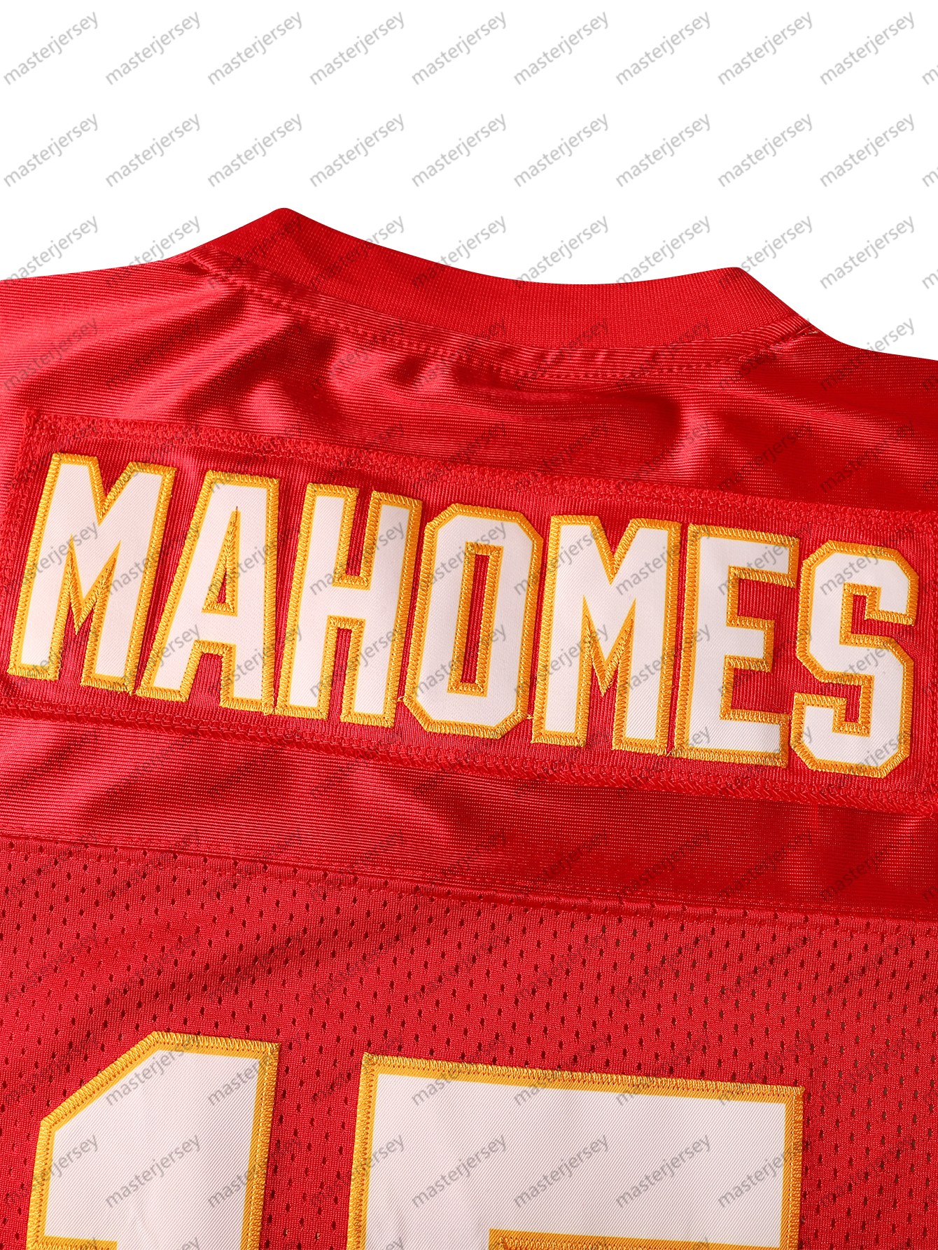 #15 Mahomes Men's Red Classic Embroidered V-Neck Rugby Jersey - Breathable, Short Sleeve Sports Shirt In Stock Football Jerseys