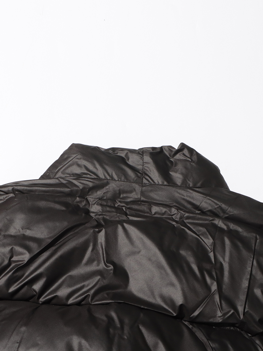 Solid Leather Streetwear Parkas For Women V Neck Long Sleeve Spliced Lace Up Irregular Coats Female Fashion Winter coat