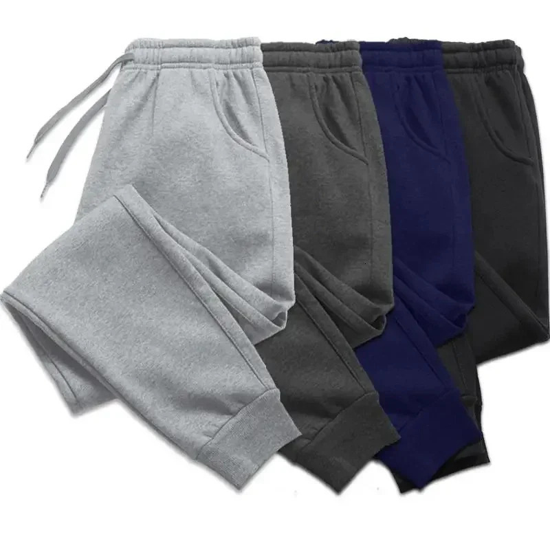 Men Long Pants Autumn and Winter Mens Casual Fleece Sweatpants Soft Sports Pants Jogging Pants 5 Colors S3XL 241128