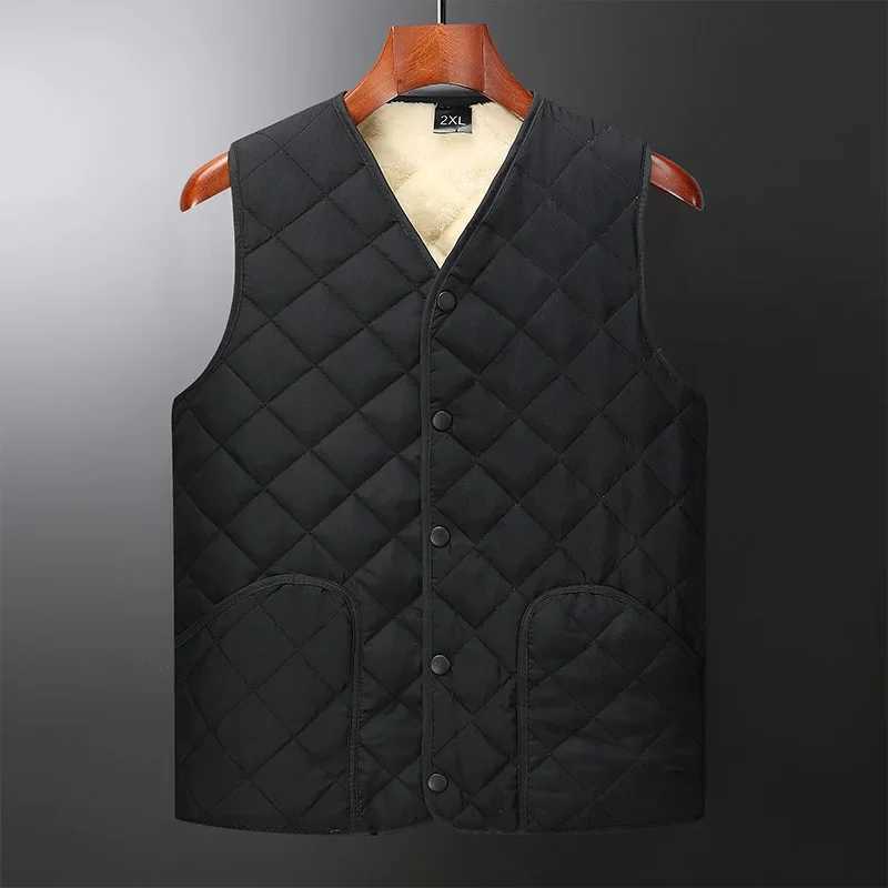 Men's Down Parkas Mens Winter New Men Fashion V-Neck Vest Warm Thickened Jacket Youth Sleeveless Athletic Vest Fishing Waistcoats Big Size 4XL z2