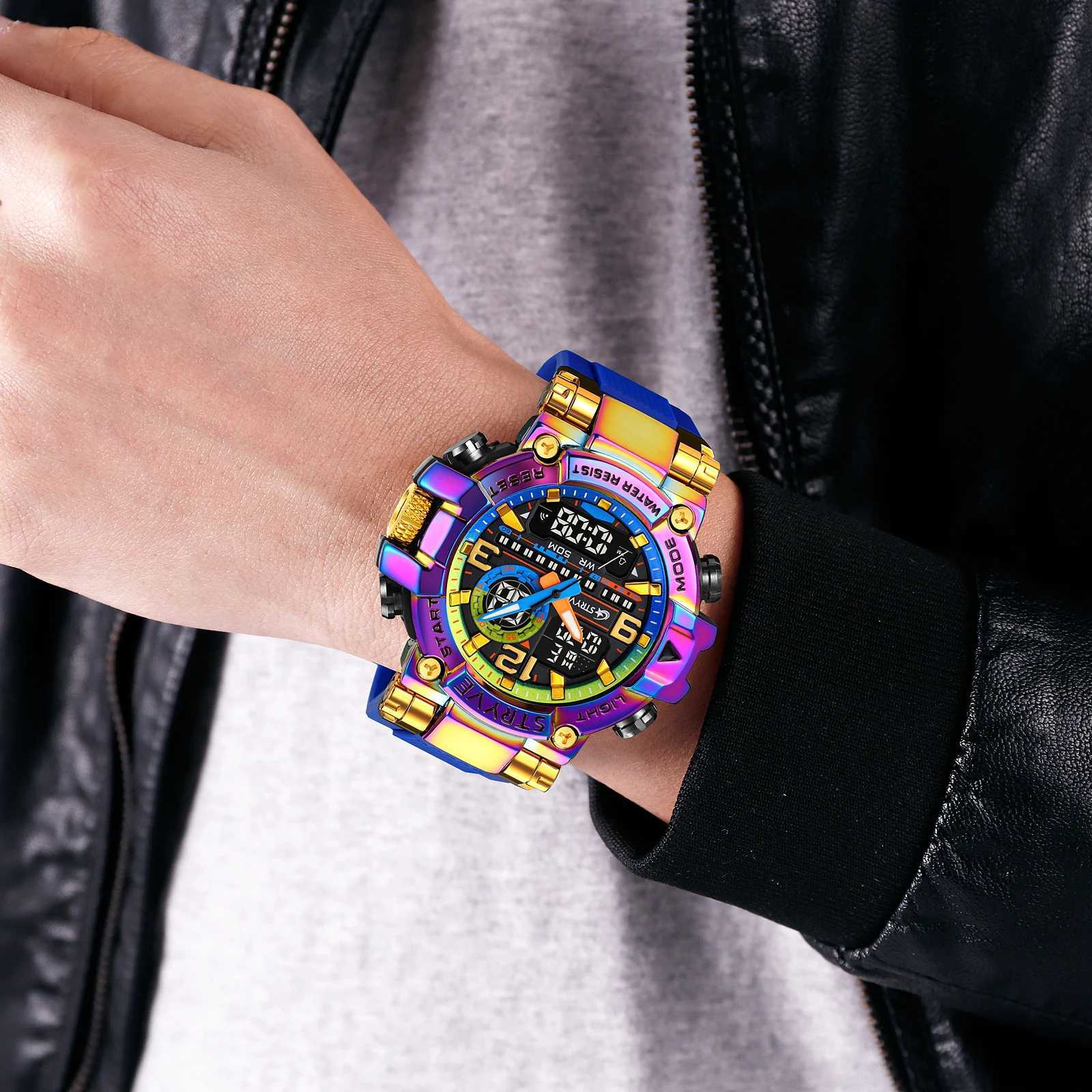 Luxury STRYVE Mens Fashion with Box Digital Ang Double Candlelight Week Waterproof Fashion Sports Student M241128