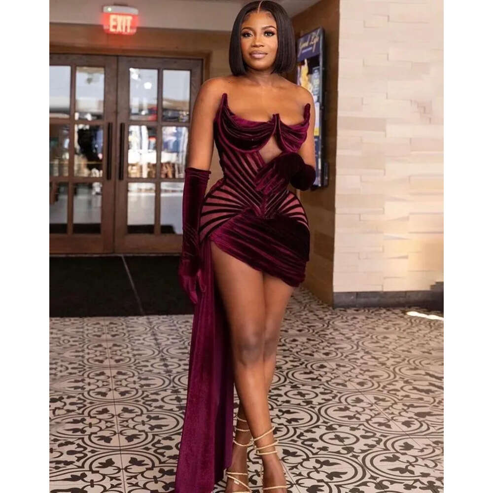 Arabic Ebi Size Plus Aso Stylish Bury Sexy Prom Dresses Sweetheart Short Veet Evening Formal Party Second Reception Gowns Dress Zj