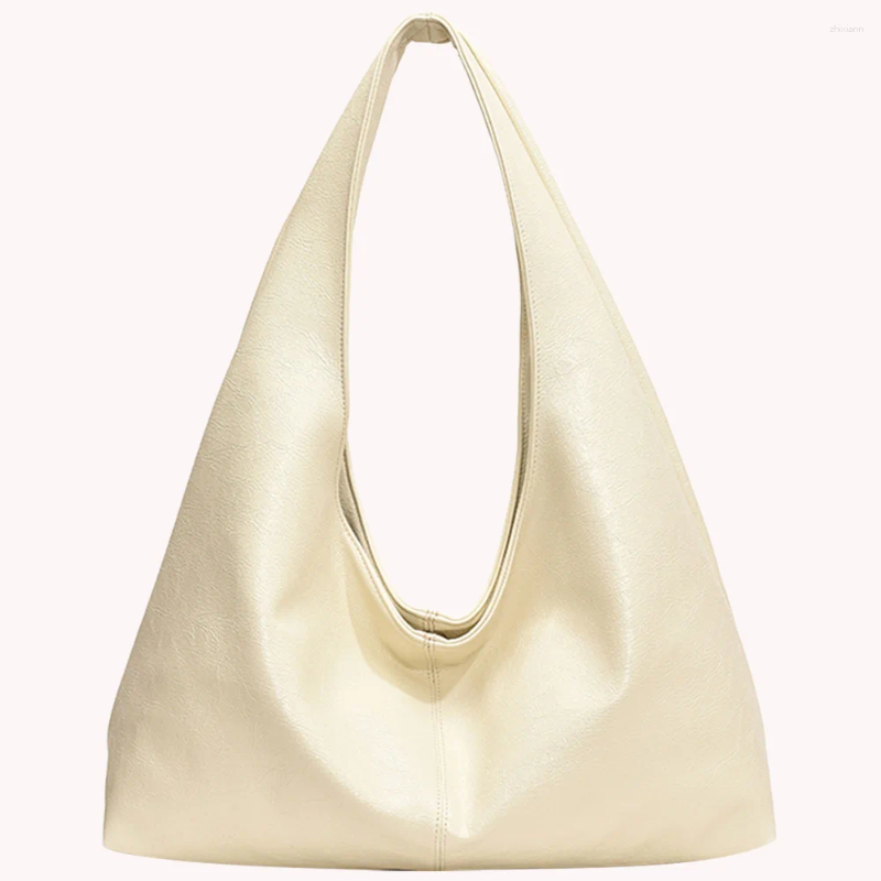 2025 NEW Totes Women PU Simple Carrying Bag Large Capacity Fashion Shoulder Solid Color Stylish Purse Hasp Closure Chic Hobo zhanyishengli
