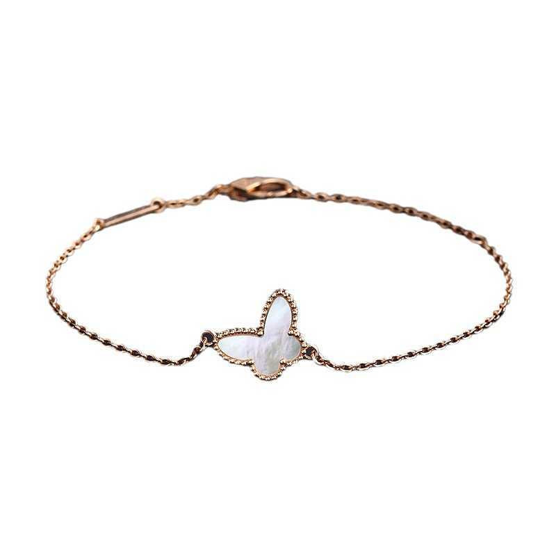 Charm Bracelets V Gold Butterfly Bracelet Womens White Beimu Ke Blue Turquoise Elegant Jewelry High Quality Treasure Batch J241128