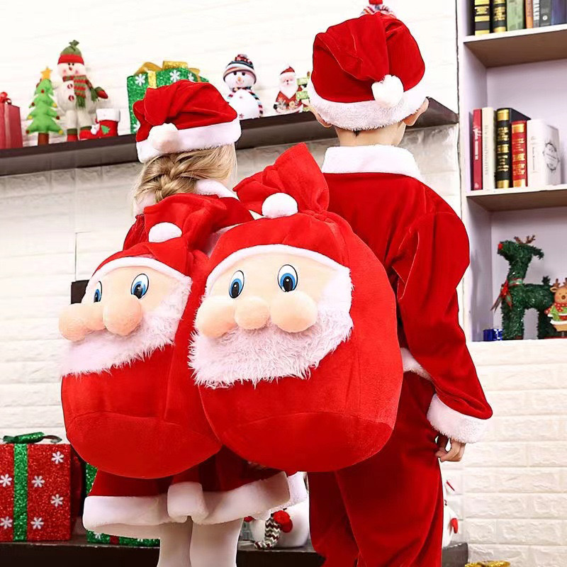 2025 new New Gift Gold Veet Smig Face Santa Claus Christmas Decorations Backpack Bag zhanyishengli