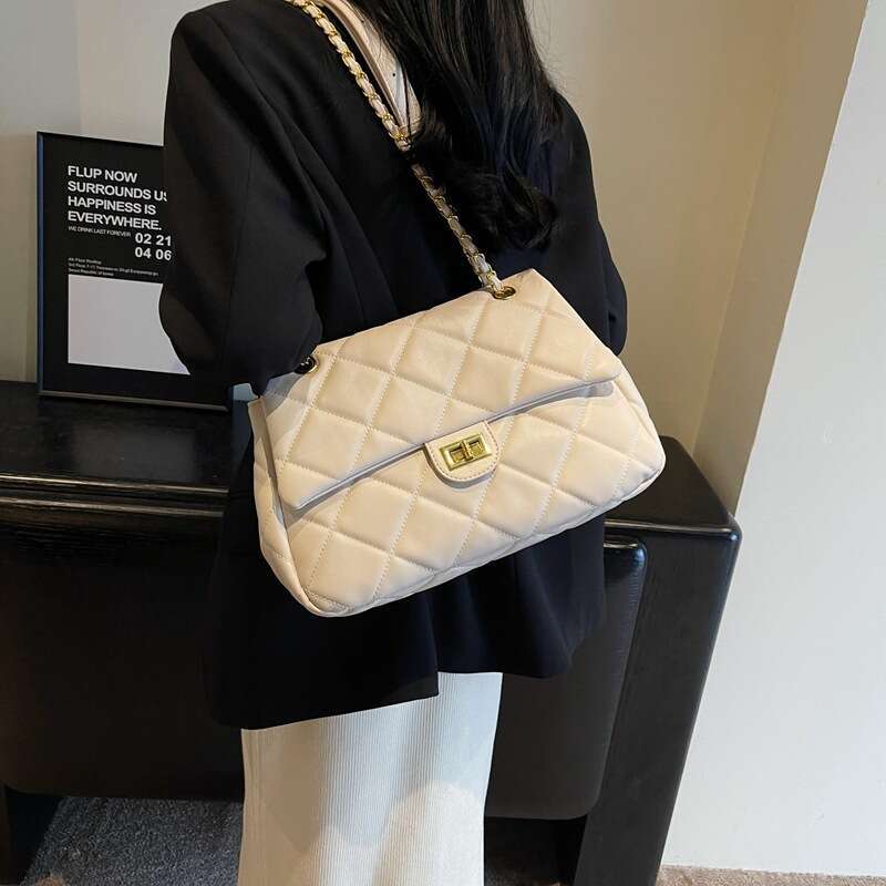 Advanced Texture Bag For Women, Large Capacity, Autumn And Winter New Fashion, Dia Grid Chain, Commuting Crossbody, Wandering B1