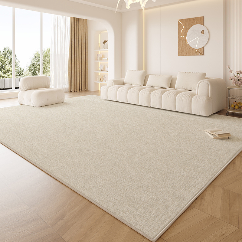 Carpet Living Room High-end 2024 New Style Dirt-resistant, Wash-free and Wipeable Cream Style Solid Color Waterproof and Maintenance-free Floor Mat