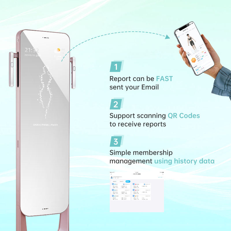U+300 3d Fat Analyzer Scan Mass Smart Scanner Exercise Human Bio-impedance Quantum Fitness Bia Segmental Composition Analysis