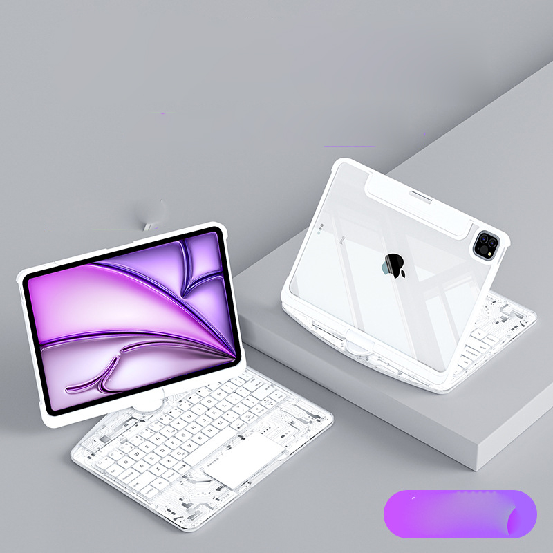 360 Degree Rotation 2024 Magic Keyboard Cases For iPad Pro 11" 10.9 " 12.9 13inch iPad Air 4 5 6 With Smart Touchpad Backlights Bluetoorh Cover Holder Case Apple Macbook Mini