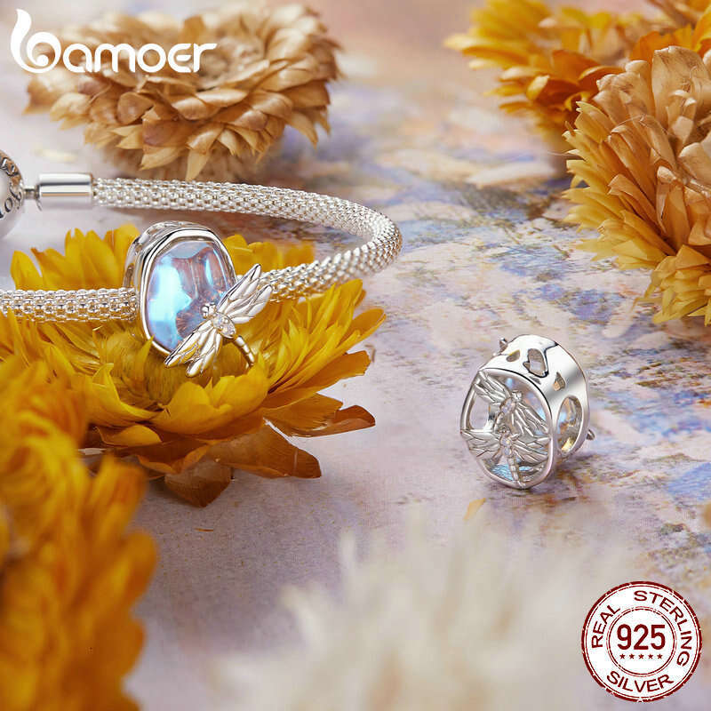BAMOER Dragoy/Butterfly/wer/Bird Sterg Sier Charm Beads Fit Bracelet DIY Jewelry Accessories for Women
