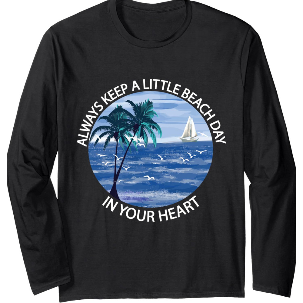 Long Sleeve Shirts for Men sweatshirt Life Is Really Good Palm Tree Summer Beach Vacation Graphic Streetwear Casual tops clothes casual fashion
