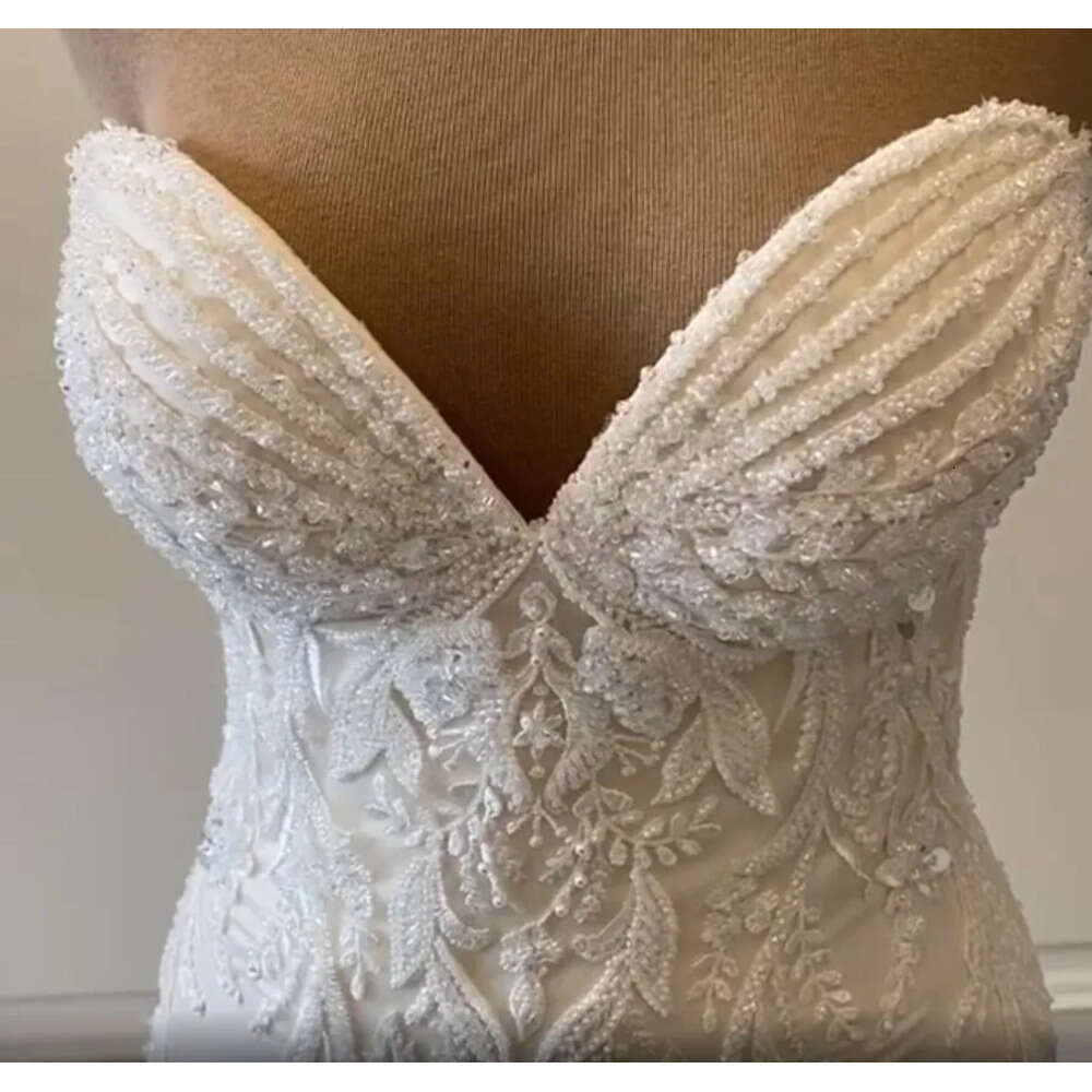 Aso Ebi Plus Size Arabic Luxurious Lace Beaded Sweetheart Mermaid Bridal Dresses Vintage Tulle Wedding Gowns Zj